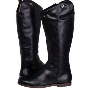 Emu Australia Armidale Black Leather Shearling Lined Riding Boots Size 6
